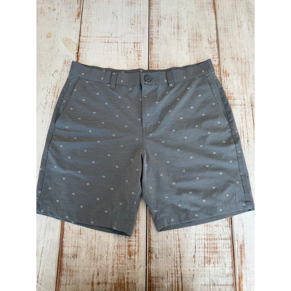 TravisMathew Mens Grey Geometric Print Performance Golf Shorts Size 36 Stretch